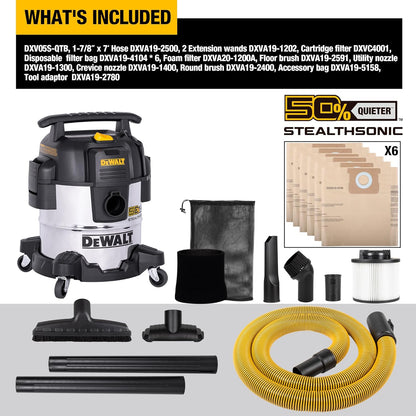 5‑Gallon Wet & Dry Vacuum DXV05S‑QTB